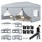 Large 10x20 FT Outdoor Canopy Tent with 6 Sidewalls, Windows, Sandbags, Wind Ropes, Wheeled Bag, Adjustable Height Heavy Duty Pop Up Gazebo Shelter